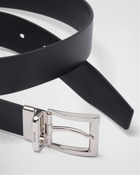 prada saffiano cuir leather reversible belt black|Prada saffiano belt bag.